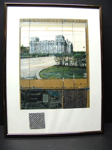 CHRISTO Wrapped Reichstag 1994 mit Stoff im Druck signiert gerahmt - Bild 1 von 5