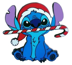 Fantasy Pin - Disney character Stitch in Santa Hat with Candy Cane in mouth LE - Picture 1 of 2