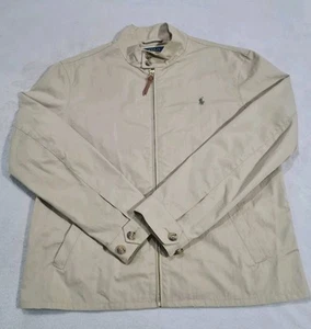 Abrigo Chaqueta Harrington Polo Ralph Lauren Para Hombres Grande Beige Tostado Como Nuevo L - Imagen 1 de 15