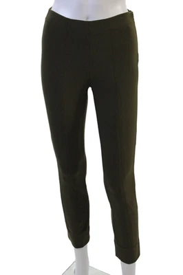 Pantalones ajustados de tiro alto Vince para mujer verde musgo algodón talla extra pequeña Foto 1 de 4