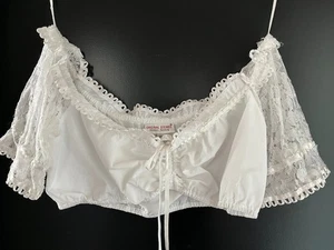 Camicia Dirndl tradizionale da donna bianca con maniche in pizzo circa taglia M di originale Steindl - Foto 1 di 2