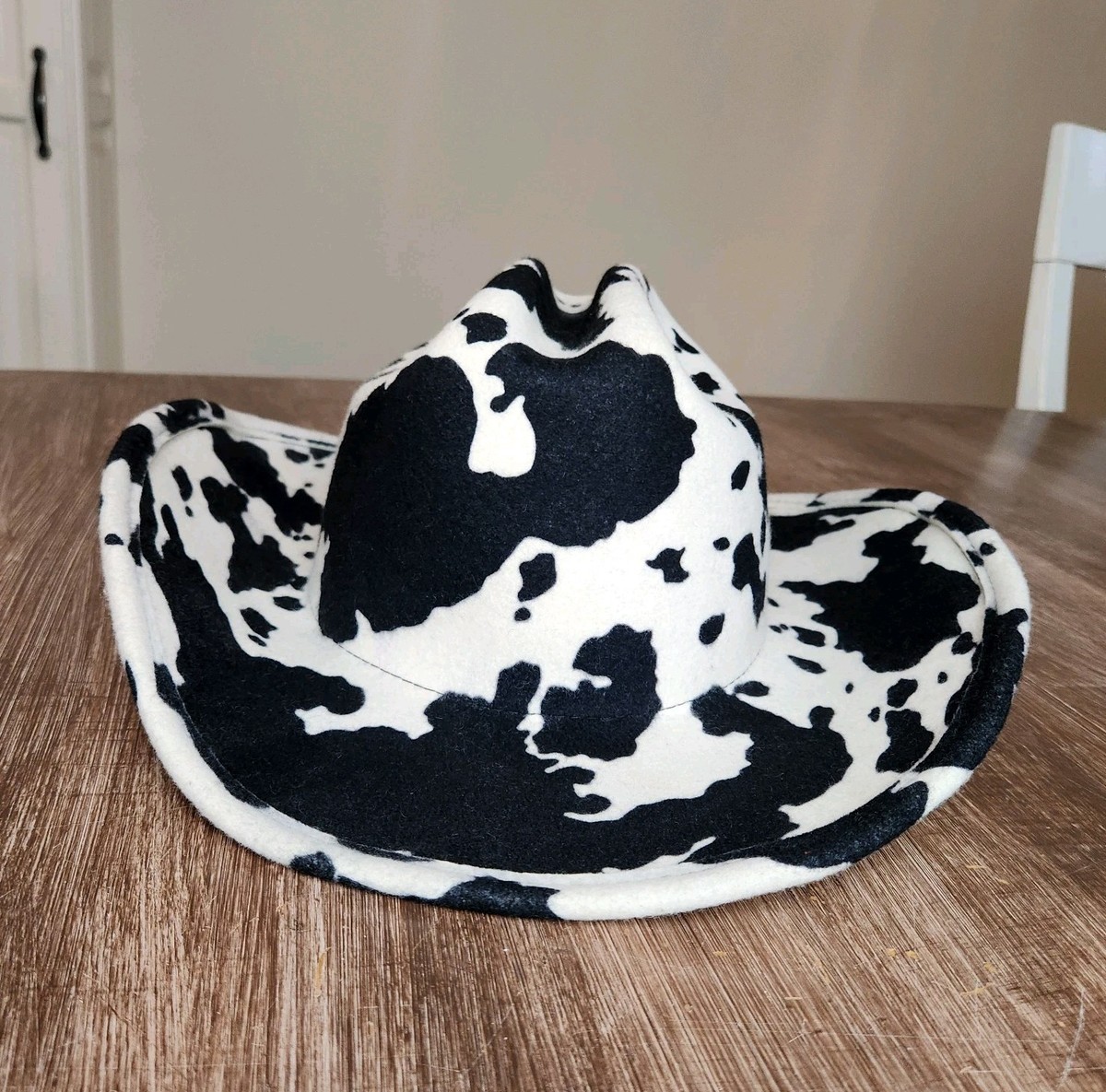 NEW! Wyeth cow print wool cowgirl hat Black Cow Boy Hat Felt - McGraw main image 3