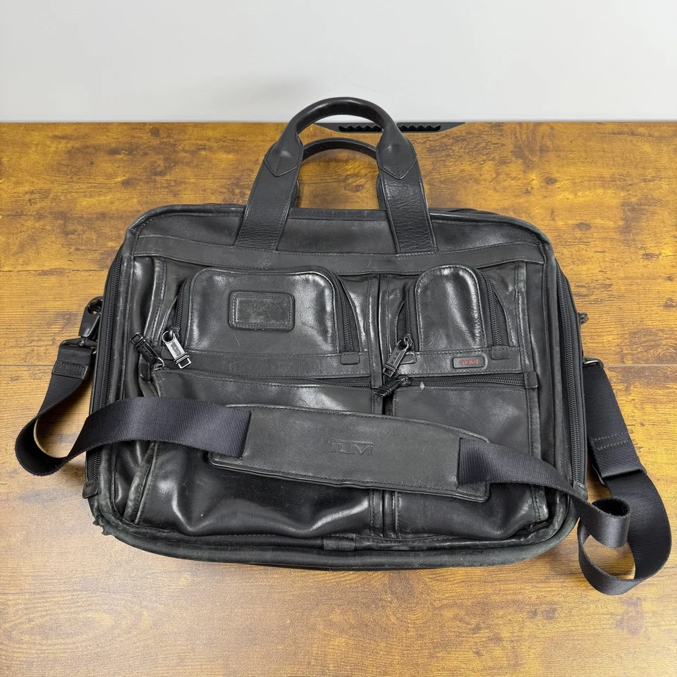 TUMI T-Pass портфель сумка мужская черная кожа 96145DH ноутбука через плечо путешествий работы - Изображение 1 из 4