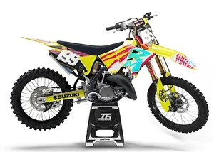 SUZUKI RM POLISPORT RESTYLE 01-08 RM 125 250 GRAPHICS SET RETRO STYLE - Picture 1 of 3