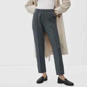 Everlane The Dream schwere knöchelhohe Jogginghose Damen Größe Large grau Taschen - Bild 1 von 11