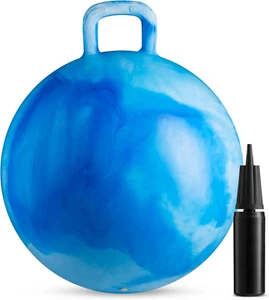 Hopper Ball with Handle for Kids - 20-Inch (50Cm) Bouncy Balls for Kids, Blue Ju - Picture 1 of 12