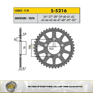 PIGNONE POSTERIORE YAMAHA YZF R1 1000 DAL 1998 AL 2014 ERGAL 530 CON 42 DENTI - Foto 1 di 1