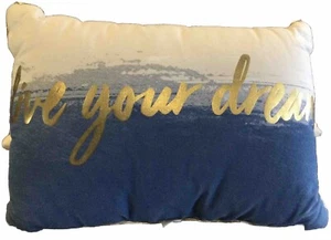LIVE YOUR DREAM Xhilaration DECOR TOSS THROW PILLOW 📏12x18” Capri Blue 🎯TARGET - Picture 1 of 24