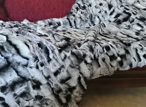 luxury rex rabbit fur blanket - Picture 1 of 7