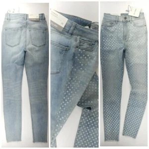 Jeans DL1961 25x30 FARROW skinny vita alta instasculpt pois nuovo con etichette - Foto 1 di 9