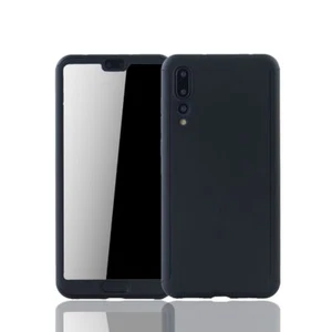 Etui Komórka Ochrona do Huawei P20 Pro Full Case Cover Ochrona wyświetlacza 360 Czarne - Zdjęcie 1 z 4