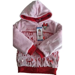 Disney Girls Kids Super Soft Warm Plush Hoodie Pink Minie Mouse Size 7 New - Picture 1 of 5