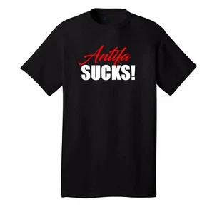ANTIFA SUCKS! funny t-shirt right wing republican politics fake news info wars - Picture 1 of 13