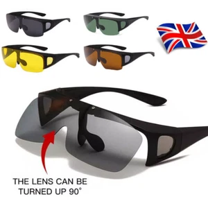 Lightweight Polarized Clip-on Sunglasses Anti-glare Frame Flip Up Driving Gifts - Picture 1 of 18