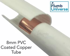 Tubo de cobre recubierto de plástico blanco PVC de 8 mm caravana autocaravana 1M - 10M longitudes - Imagen 1 de 1