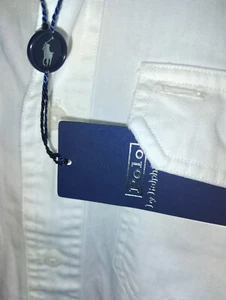 Polo Ralph Lauren ALL WHITE HEAVY DUTY THICK Button Down SHIRT SZ LARGE+🆓 SOCKS - Picture 1 of 13