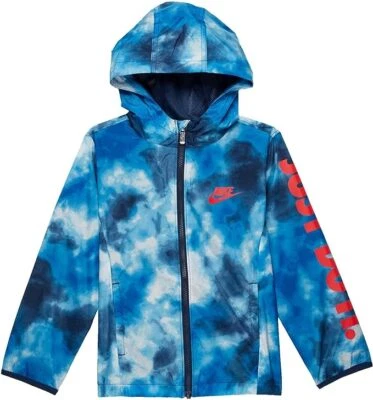 NUEVO CON ETIQUETAS NIKE Cortavientos Niños Pequeños Azul/Rojo/Blanco Tie-dye Logo ¡Solo hazlo NUEVO! Foto 1 de 2