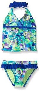 Breaking Waves Girls' Rainbow Rose Tankini Swimsuit Multi Size 6 - Picture 1 of 1