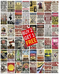 Metal Tin Wall Signs Man Cave Shed Garage Bar Pub Beer Funny Retro Gift Plaque - Picture 1 of 81
