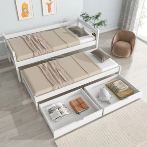 Tagesbett Kinderbett 90x200cm Schlafsofa mit Bettkasten & Lattenrost Ausziehbett - Bild 1 von 12