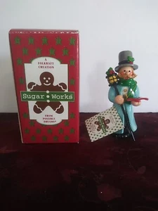VINTAGE FOLKRAFT SUGAR WORKS POSSIBLE DREAMS 1994 MAN CAROLER IN BLUE FIGURINE - Picture 1 of 7