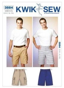 Kwik Sew Sewing Pattern 3884 Men's Flat-Front Pleated Shorts Size S-XXL UC - Picture 1 of 6