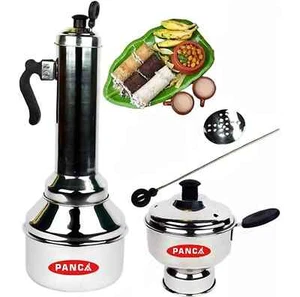 Edelstahl Puttu Maker Combo mit Chiratta Puttu Maker, Puttu Kudam Stahl - Bild 1 von 6
