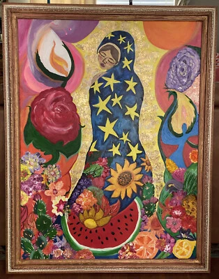 acrylic paintings on canvas hand painted Re-up Frame Size 45x55 Signed By Artist - Image 1 of 4