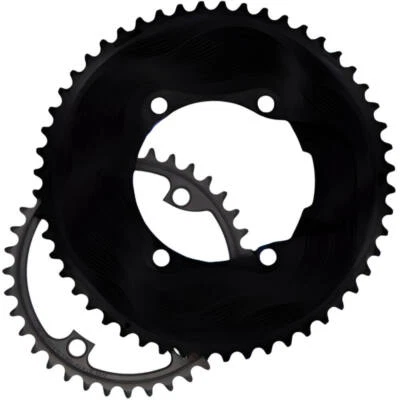 ALUGEAR 110×4 Aero Chainrings for Shimano 12-Speed R7100/R8100/R9200. Black