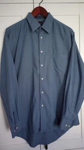Calvin Klein CK Mens Dress Shirt Button Blue Tailored Fit 16 34/35 - Picture 1 of 6