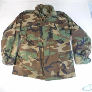 US Army Woodland M-65 Field Jacket Coat Cold Weather Camo Med-Long Made In USA - Bild 1 von 5