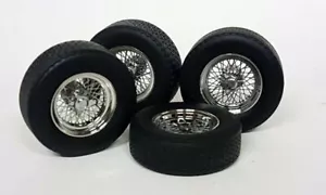 KK 1/18 Scale - 4x Ferrari Wheels & Tyres Spoked Rims model car Modify etc - Picture 1 of 3