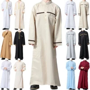 Kids Boys Islamic Muslim Arab Dress Jubba Abaya Thobe Kaftan Robe Maxi Dresses - Picture 1 of 20
