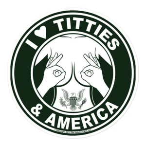 I Love Titties, Tatas and America Vinyl Stickers Wall Decals - Bild 1 von 4