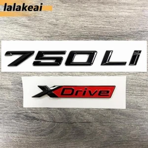 Gloss Black Red For 7 Series 750Li XDrive X Drive Emblem Rear Trunk Badge New - Bild 1 von 4
