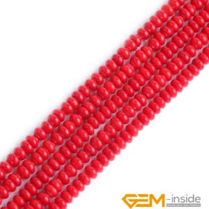 "Cuentas espaciadoras rondelle de gemas blancas rosadas rojas coral surtidas para hacer joyas de 15" - Imagen 1 de 44