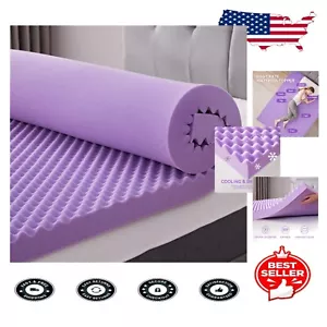 2-Inch Twin Size Egg Crate Memory Foam Topper for Back Pain Relief & Comfort - Picture 1 of 9
