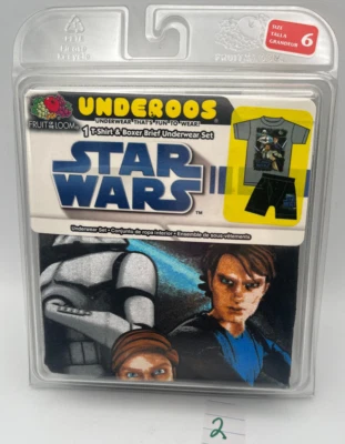 NEW 2008 Star Wars "THE CLONE WARS" Underoos Set T-SHIRT & BOXERS Size 6 - Image 1 of 4