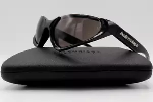 Balenciaga XPANDER CAT-EYE BB0202S 0202S Sunglasses Black 001 Authentic 64mm - Picture 1 of 6