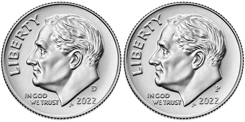 2022 P & D Roosevelt Dimes - Uncirculated - (Free Shipping) Cover