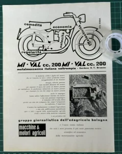 Rara Pubblicità Moto MIVAL 200 Gardone Val Trompia del  1956 - Foto 1 di 1