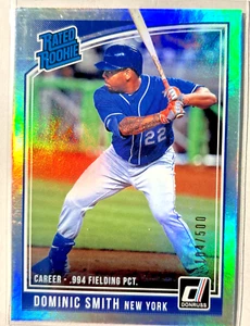 2018 Panini Donruss - Rated Rookies Dominic Smith #47 Career Stat Line /500 (RC) - Picture 1 of 1