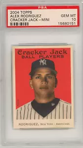 2004 Topps Cracker Jack Mini Alex Rodriguez SP Yankees PSA 10 GEM MINT - Picture 1 of 2