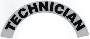 TECHNICIAN  Highly Reflective Fire Helmet Crescent Decals - A  PAIR - Technician - Picture 1 of 1