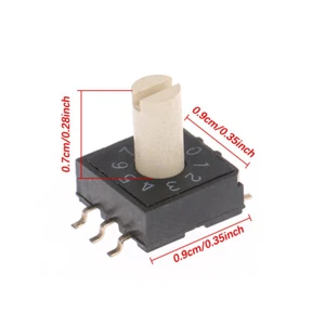 1Pcs RM3HAF-10 Rotary Dial Switch 10 0-9 Coding Switch Patch 3:3 With Handle - Picture 1 of 8