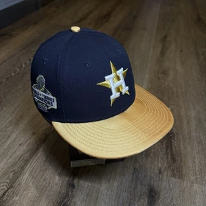 New Era Houston Astros Mütze 59Fifty 7 Navy Blau Gold Satin Krempe On Field Cap - Bild 1 von 7