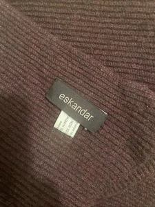 Eskandar 100% Cashmere Knit Plum / Purple Scarf / Shawl. 82” Wrap - Picture 1 of 3
