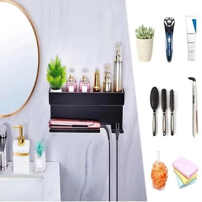 Bathroom Shelf Wall Mounted Storage Rack  Straightener - Image 1 of 4