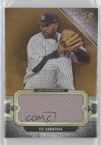 2024 Topps Triple Hilos Único Jumbo Reliquias Dorado/9 CC Sabathia #SJR-CS HOF - Imagen 1 de 3