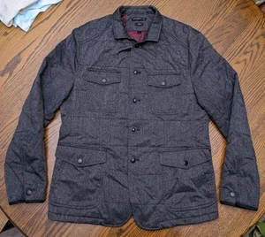 John Varvatos Luxe Jacket Sz L Black Heathered Field Utility Blazer Gray - Picture 1 of 16